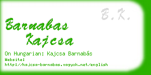 barnabas kajcsa business card